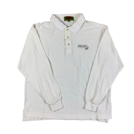 Vintage 90s Kenzo White Polo T-Shirt M
