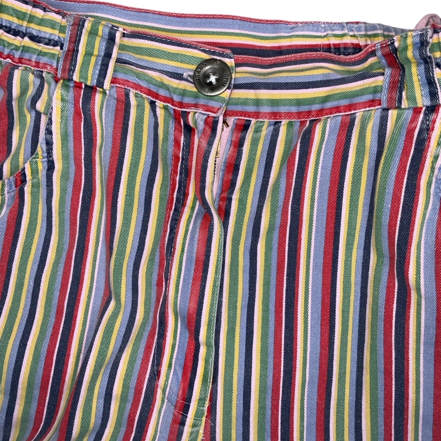 Vintage Rainbow 3/4 Striped Crop Jeans 6 8
