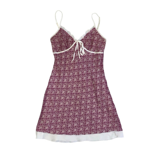 Vintage 90s Y2k ‘Etam’ Pink White Mini Slip Dress 8 10