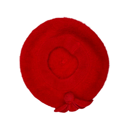 Vintage Red Angora Beret