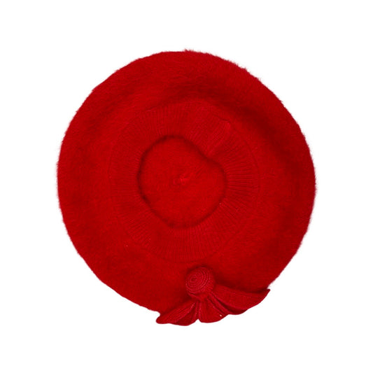 Vintage Red Angora Beret
