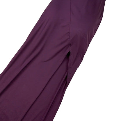 Vintage 90s ‘Kookai’ High Neck Burgundy Maxi Dress XS 4 6