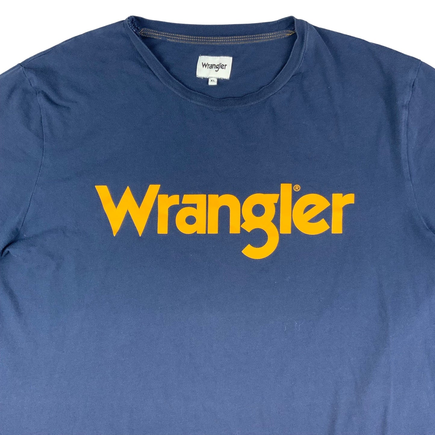 Preloved Navy & Yellow Wrangler Tee M L XL