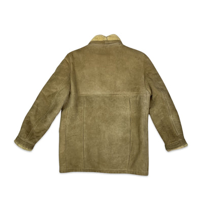 Vintage 80s Cream Sheepskin Shearling Coat M