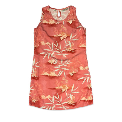 Vintage Pink White & Orange Floral Silk Dress 12