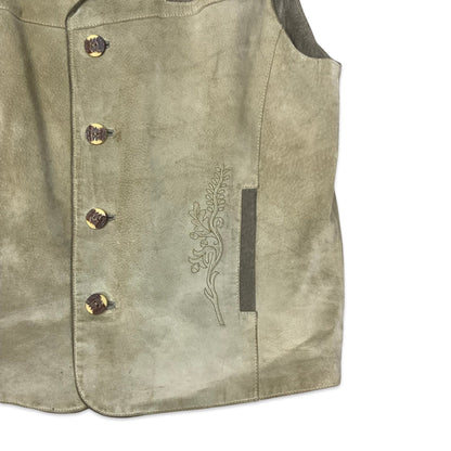 Vintage Suede Beige Waistcoat 22