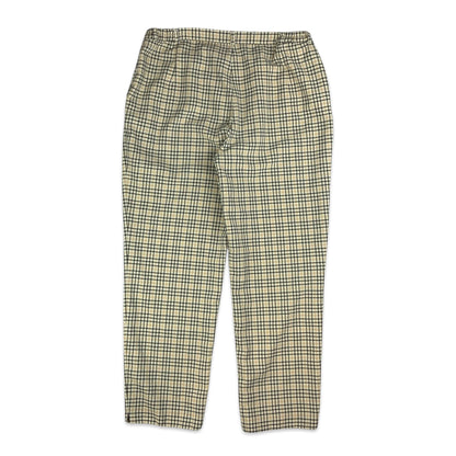 Vintage Beige & Black Tartan Trouser 12 14 16 18