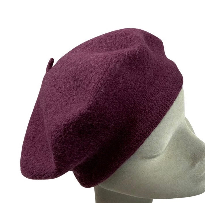 Vintage 80s Burgundy Beret