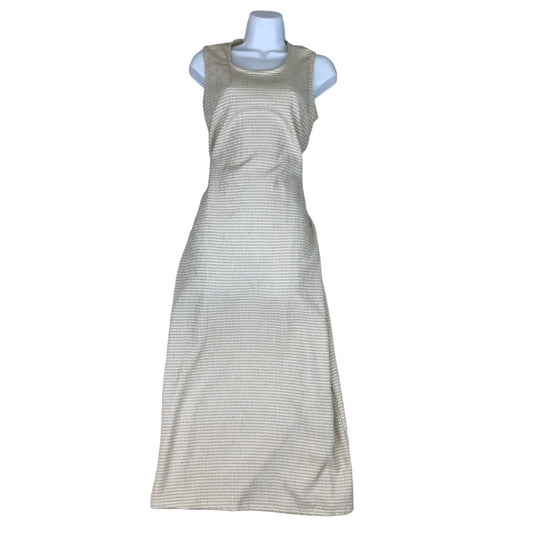 Vintage 90s Y2K Grunge ‘Studio Ease’ Brown Beige Check Sleeveless Maxi Dress 10