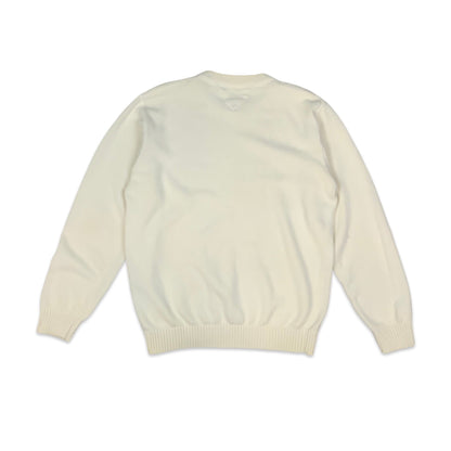 00s White Tommy Hilfiger Knit Jumper L