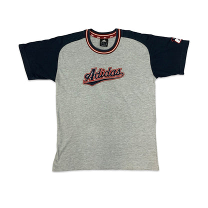 Y2K Navy Grey & Red Adidas Tee M