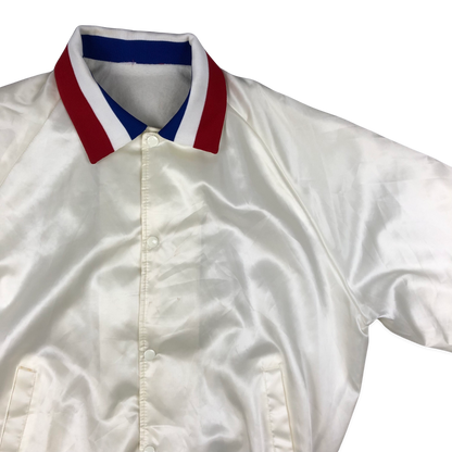 Vintage 80s "USA" White, Red, and Blue Varsity Windbreaker