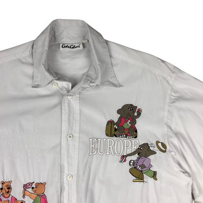 Vintage Carlo Colucci White Embroidered Shirt XL