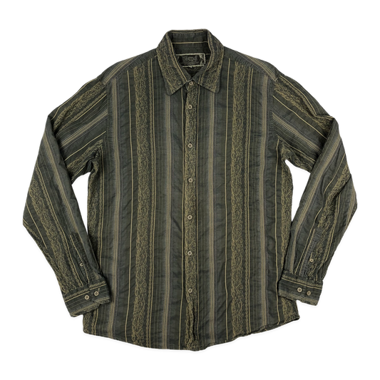 Vintage Y2K Floral Brown Shirt L