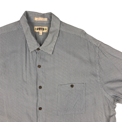 Vintage Abstract Print Blue Shirt 4XL