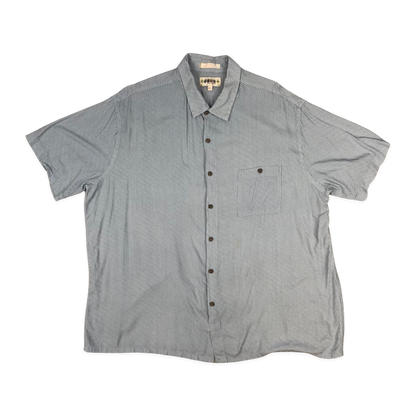 Vintage Abstract Print Blue Shirt 4XL