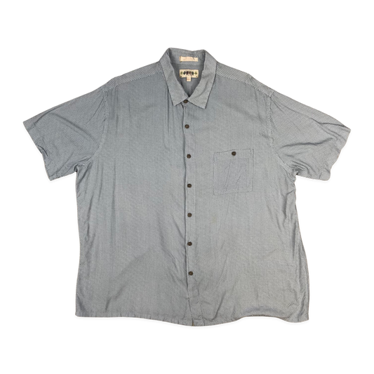 Vintage Abstract Print Blue Shirt 4XL