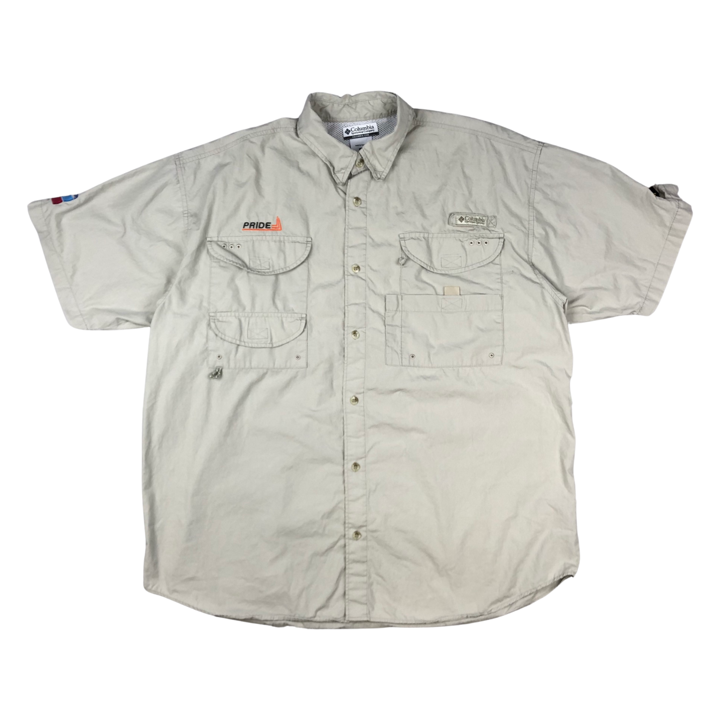 Columbia Beige Technial Gorpcore Walking Outdoor Shirt L XL