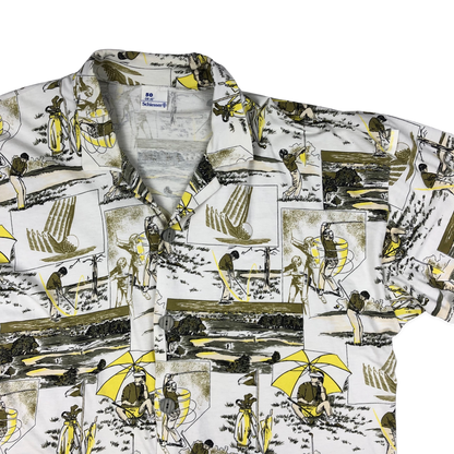 Vintage 70s Golf Print Shirt L