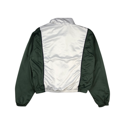 Vintage 90s Nike Track Zip-up White Green 10 12 14