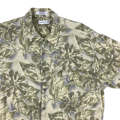 Vintage Pierre Cardin Abstract Print Green Shirt XL
