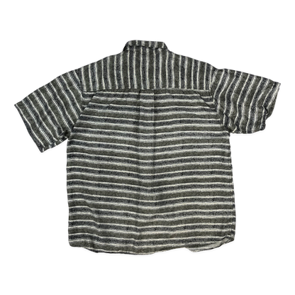 Vintage Stripy Grey Silk Shirt XL