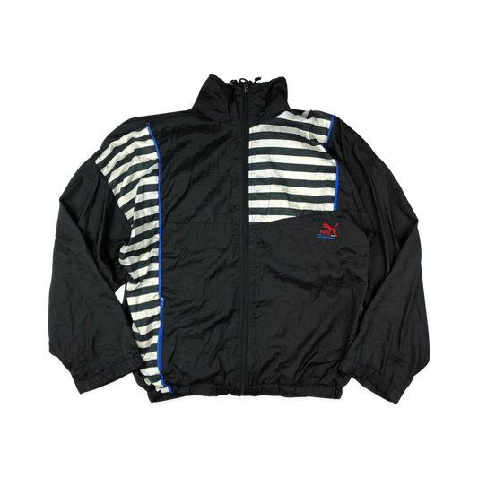 Vintage 80s 90s Puma International Black and White Shell Coat M-XL