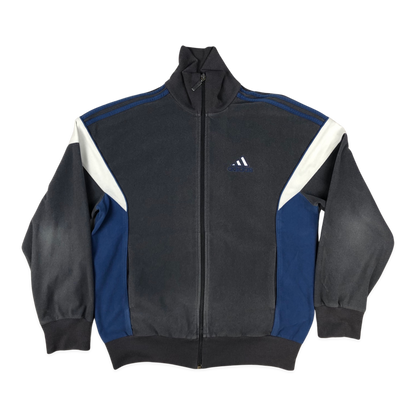 Vintage Y2K Adidas Blue and Grey Zip-up Track Jacket M