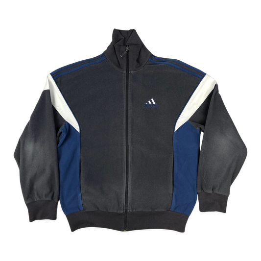 Vintage Y2K Adidas Blue and Grey Zip-up Track Jacket M