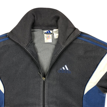 Vintage Y2K Adidas Blue and Grey Zip-up Track Jacket M
