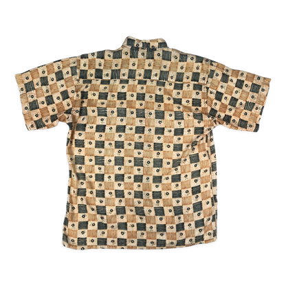 Vintage Pierre Cardin Orange and Black Abstract Print Shirt L