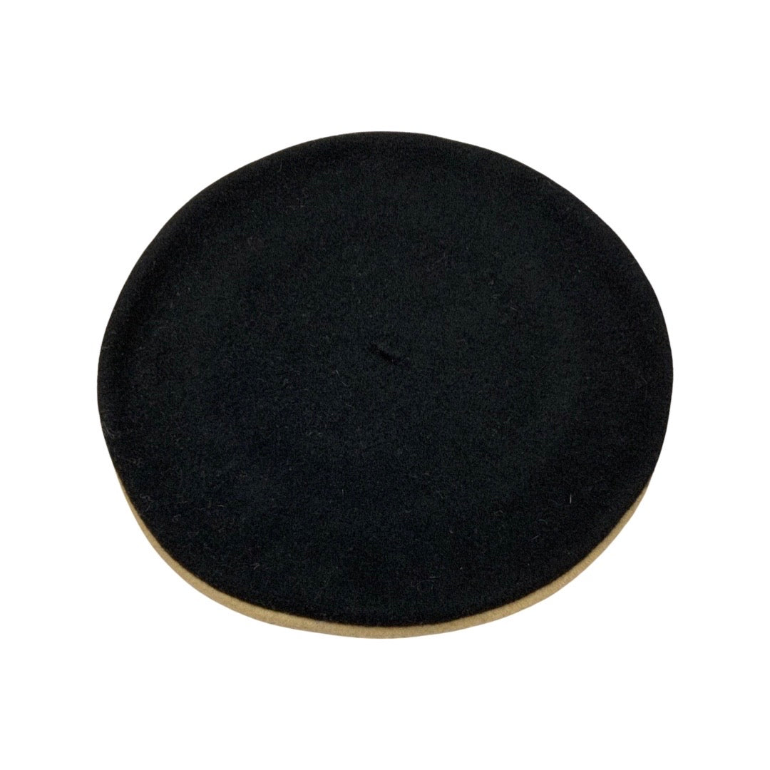 Vintage Black Beige  Two-Tone Beret