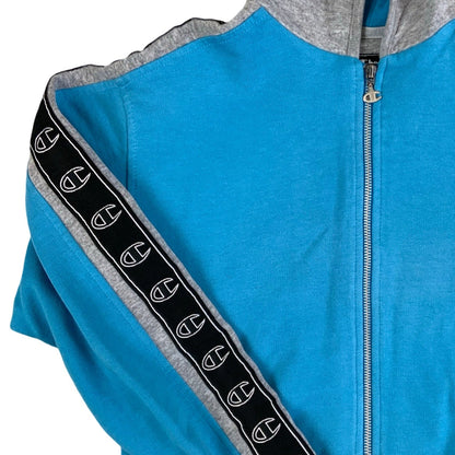 Vintage 90s 'Champion' Blue Grey Zip-Up Hoodie S M