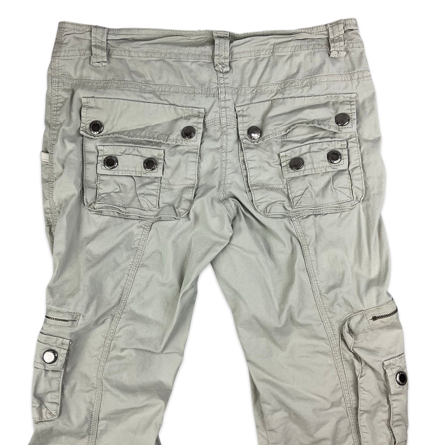 Y2K Beige Low Rise Cargo Trousers 10