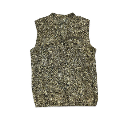 90s Cheetah Print Vest Top 6 8 10