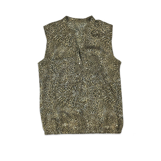 90s Cheetah Print Vest Top 6 8 10