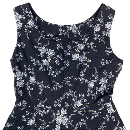 Vintage Blue & White Floral Laura Ashley Maxi Dress 10