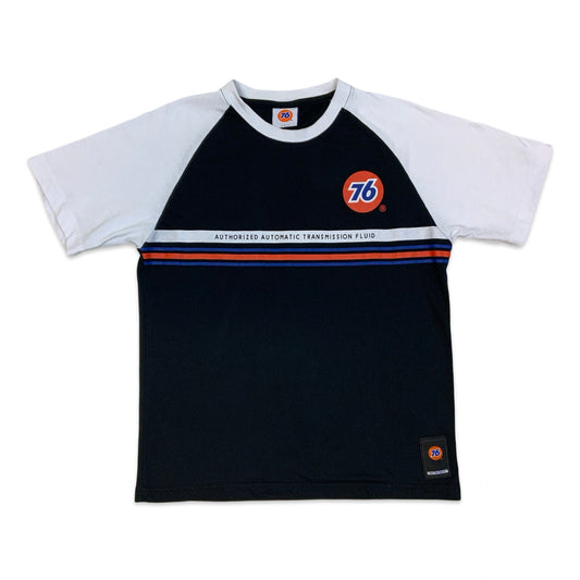 Vintage 76 Motor Oil Racing Tee Black Orange White Blue