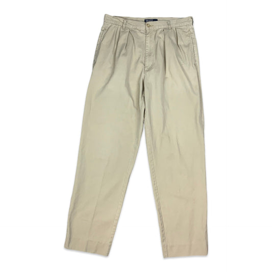 90s Beige Ralph Lauren Trousers W33 L30