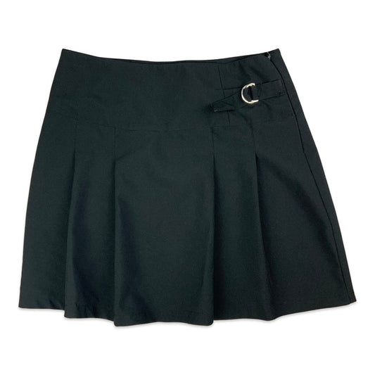 Y2K Black Pleated Mini Skirt 10 12 14