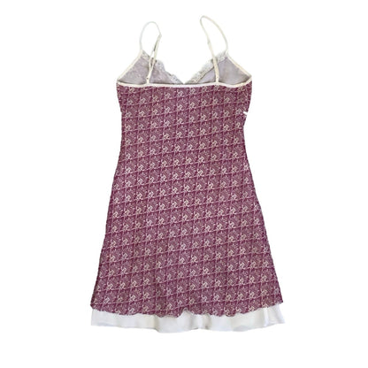 Vintage 90s Y2k ‘Etam’ Pink White Mini Slip Dress 8 10