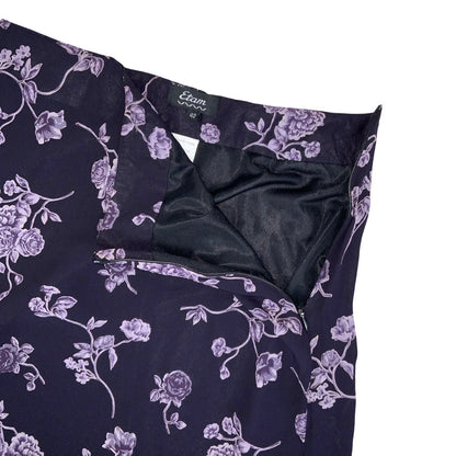 Vintage 90s Y2K ‘Etam’ Purple White Floral Midi Skirt 8 10