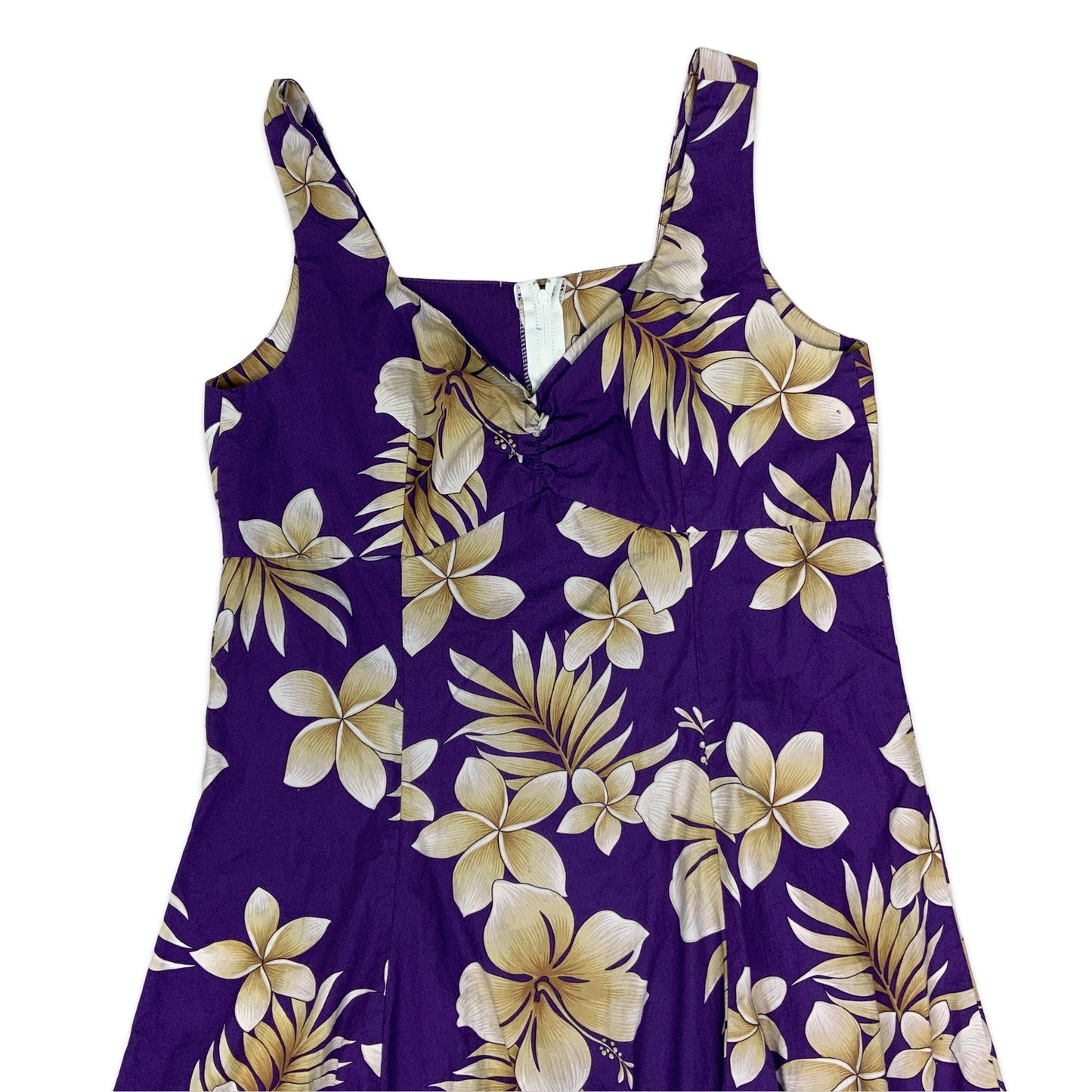 Vintage Purple & Beige Floral Summer Dress 10