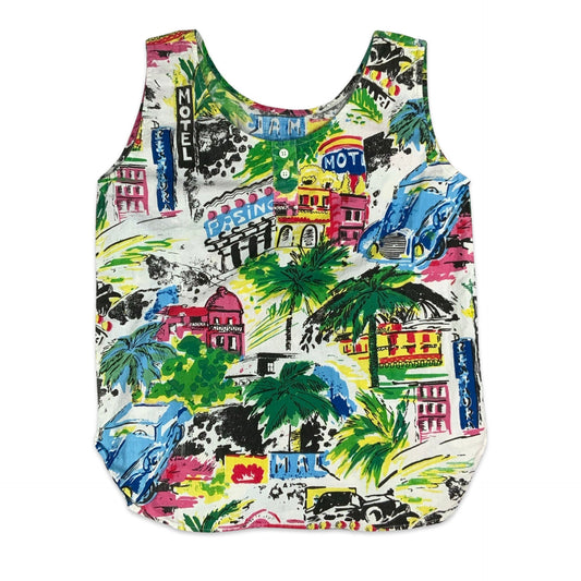 Vintage Bright Print Vest Top 6 8 10