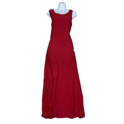 Vintage ‘UNO’ 90s Red Sleeveless Maxi Summer Dress 14 16 18