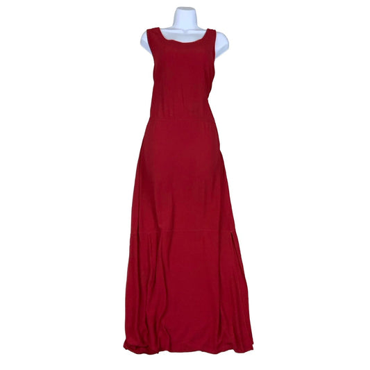 Vintage ‘UNO’ 90s Red Sleeveless Maxi Summer Dress 14 16 18