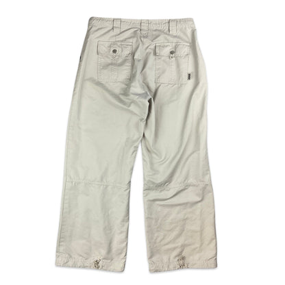 90s Beige Petite Leg Cargo Trousers 12 14