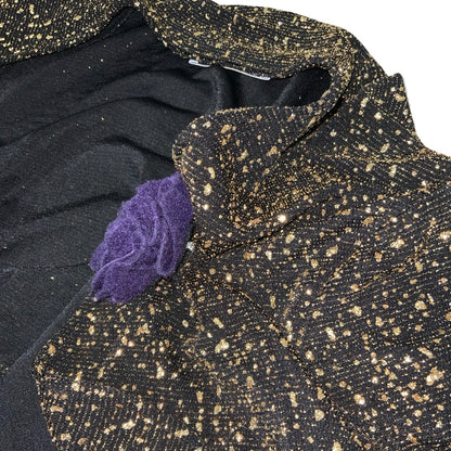 Vintage ‘Catwalk’ Black Gold Sparkle Crop Bolero Jacket 8 10 12
