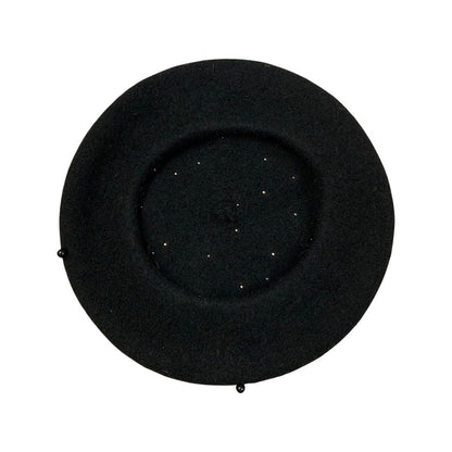 Vintage Black Beaded Beret