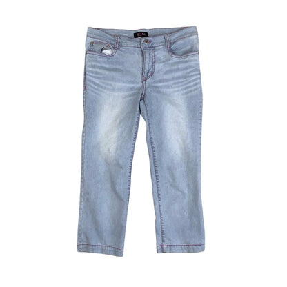 Vintage 90s Y2k ‘Fiorucci’ Light Blue Denim 3/4 Skinny Cropped Jeans 10 12